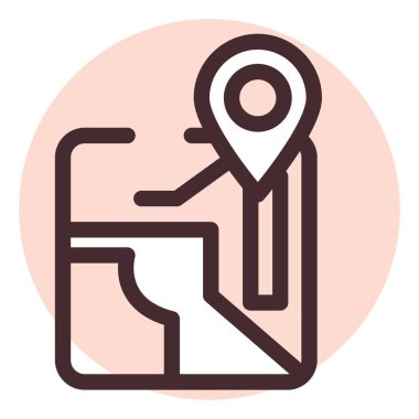 Telefon GPS, illüstrasyon, beyaz arkaplandaki vektör.