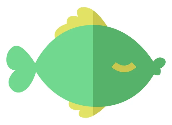 Poisson Vert Illustration Vecteur Sur Fond Blanc — Image vectorielle