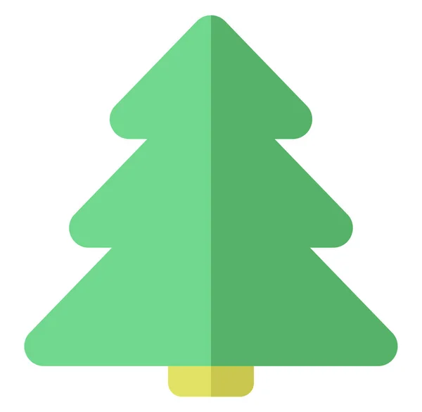 Árvore Inverno Verde Ilustração Vetor Fundo Branco — Vetor de Stock