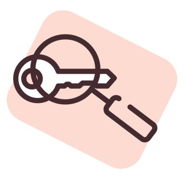 Beyaz arkaplanda pazarlama anahtar araması, illüstrasyon, vektör.