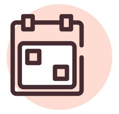 Telefon takvimi, illüstrasyon, beyaz arkaplan üzerindeki vektör.