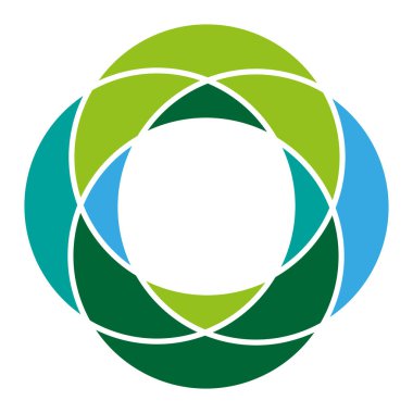 Beyaz arkaplanda yeşil daire logosu, illüstrasyon, vektör.