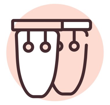 Beyaz arkaplan üzerindeki Djembe aracı, illüstrasyon, vektör.