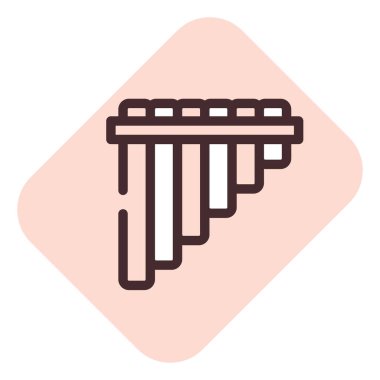 Beyaz zemin üzerinde kalem flüt müzik, illüstrasyon, vektör.