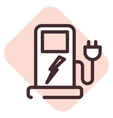 Beyaz zemin üzerinde yağ elektro adaptörü, illüstrasyon, vektör.