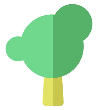 Büyük yeşil ağaç, illüstrasyon, beyaz arkaplanda vektör.