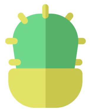 Yeşil kaktüs, illüstrasyon, beyaz arkaplanda vektör.