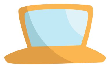 Sarı ofis bilgisayarı, illüstrasyon, beyaz arkaplan üzerindeki vektör.