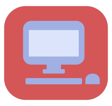 Ofis bilgisayarı, illüstrasyon, beyaz arkaplan üzerindeki vektör.