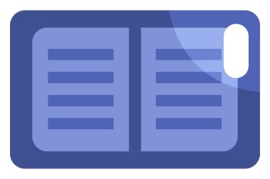 Öğrenci kitabı, illüstrasyon, beyaz arkaplandaki vektör.