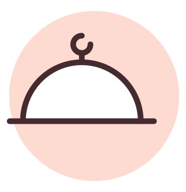 Restoranın ana yemeği, illüstrasyon, beyaz arkaplan üzerindeki vektör.