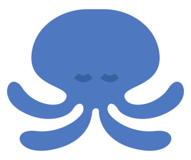 Deniz ahtapotu, illüstrasyon, beyaz arkaplanda vektör.