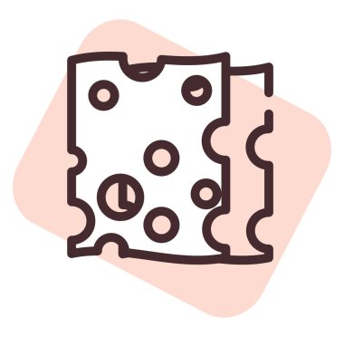 Restoran peyniri dilimleri, illüstrasyon, beyaz arka planda vektör..