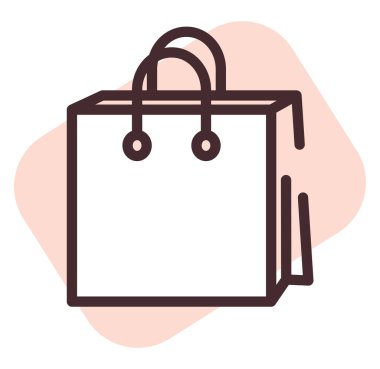 Alışveriş çantası, illüstrasyon, beyaz arka planda vektör.