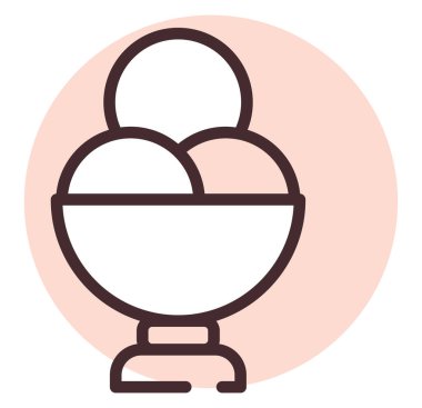 Lokanta dondurması, illüstrasyon, beyaz arka planda vektör..