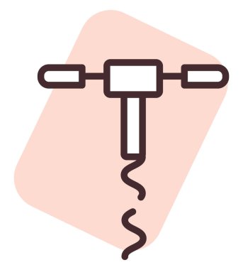 Restoran tirbuşonu, illüstrasyon, beyaz arka planda vektör.