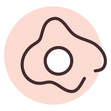 Restoran sahanda yumurta, resimleme, beyaz arka planda vektör..