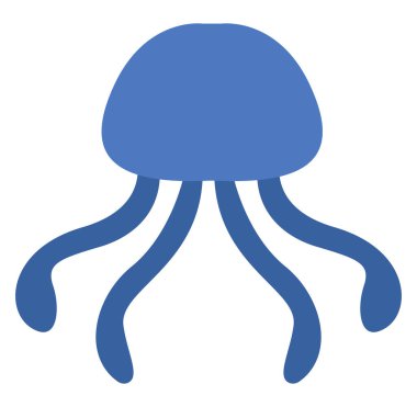 Zehirli mavi denizanası, illüstrasyon, beyaz arka planda vektör..