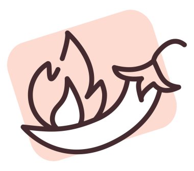 Restoran baharatlı biber, illüstrasyon, beyaz arka planda vektör..