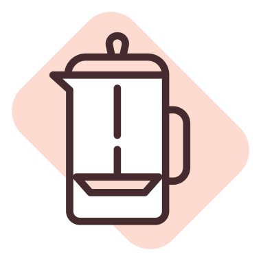 Restoran çaydanlığı, illüstrasyon, beyaz arka planda vektör..