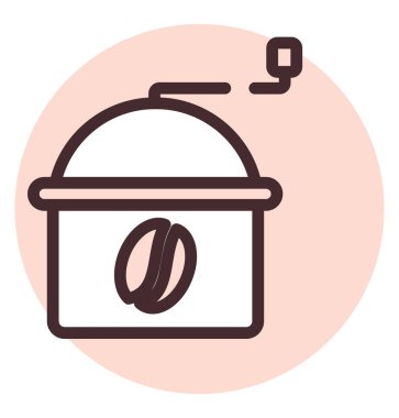 Restoran kahve öğütücüsü, illüstrasyon, beyaz arka planda vektör..