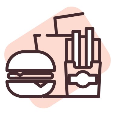 Restoran fast food, illüstrasyon, beyaz arka planda vektör..