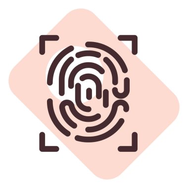 Telefon parmak izi kimliği, illüstrasyon, beyaz arkaplan üzerindeki vektör.