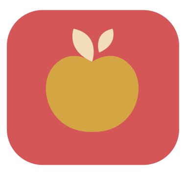 Okul sarı elma, illüstrasyon, beyaz arkaplan üzerinde vektör.