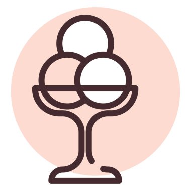 Restoran dondurması, illüstrasyon, beyaz arka planda vektör..