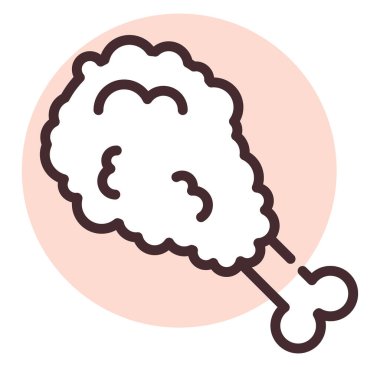 Restoran kızarmış tavuk davulu, illüstrasyon, beyaz arka planda vektör..