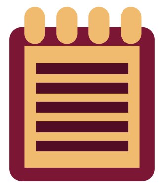 Okul not defteri, illüstrasyon, beyaz arkaplan üzerindeki vektör.