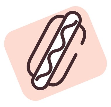 Restoran sosisli yemeği, illüstrasyon, beyaz arka planda vektör..