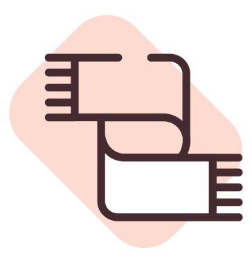 Alışveriş merkezi eşarbı, illüstrasyon, beyaz arkaplan üzerindeki vektör.