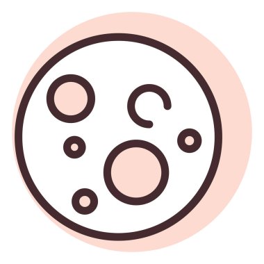 Dolunay, illüstrasyon, beyaz arkaplandaki vektör.