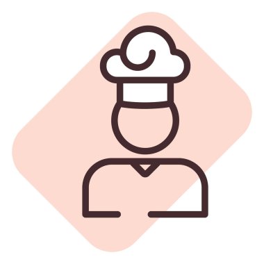 Restoran şefi, illüstrasyon, beyaz arka planda vektör..