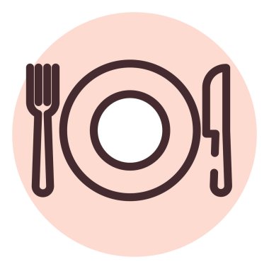 Restoran plakası, illüstrasyon, beyaz arkaplan üzerindeki vektör.