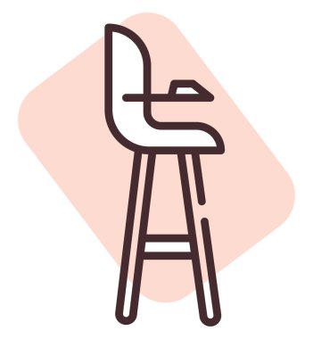 Kafe çocuk koltuğu, illüstrasyon, beyaz arkaplan üzerindeki vektör.