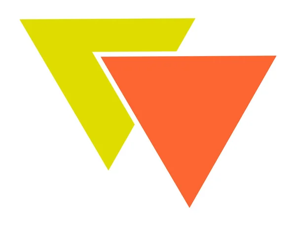 白色背景上的两个三角形标识 — 图库矢量图片