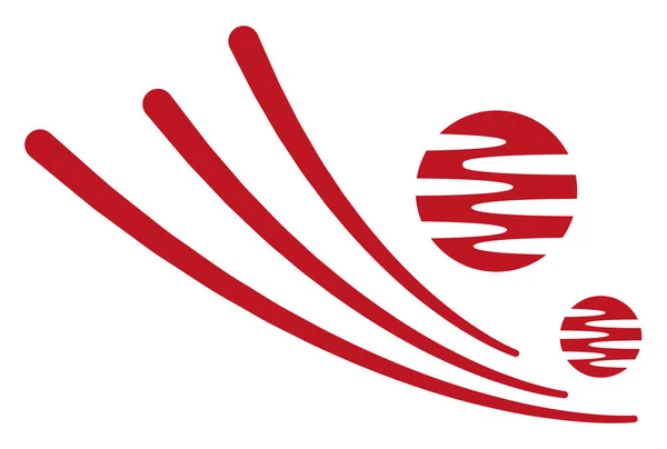 Logo Strisce Rosse Illustrazione Vettore Sfondo Bianco — Vettoriale Stock