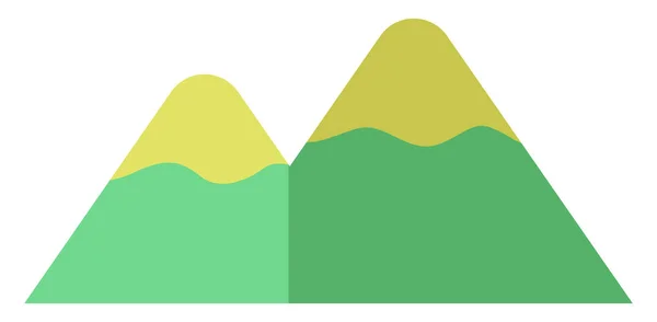 Groene Bergen Illustratie Vector Een Witte Achtergrond — Stockvector