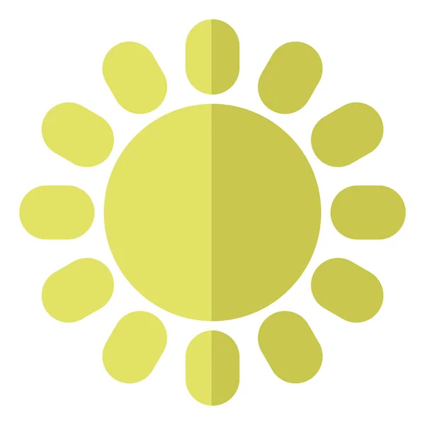 Yellow Sun Illustration Vector White Background — Stock Vector