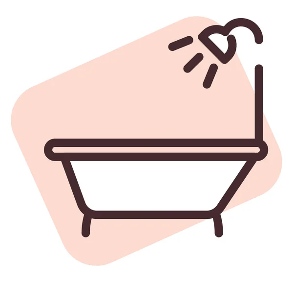Bath Tub Shower Illustration Vector White Background — Stock Vector