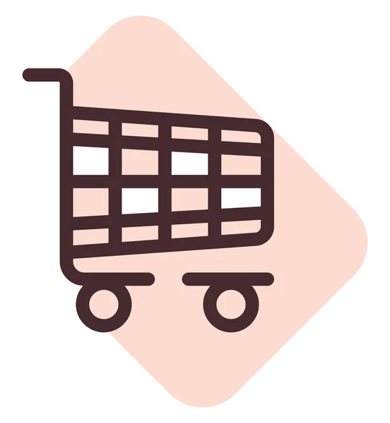 Shopping Mall Cart Illustration Vector White Background — Stock Vector