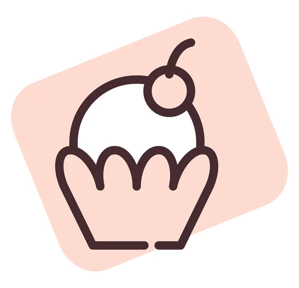 Restaurace Cupcake Ilustrace Vektor Bílém Pozadí — Stockový vektor