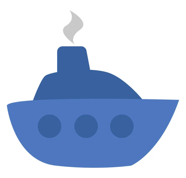 Синий Корабль Иллюстрация Вектор Белом Фоне — стоковый вектор