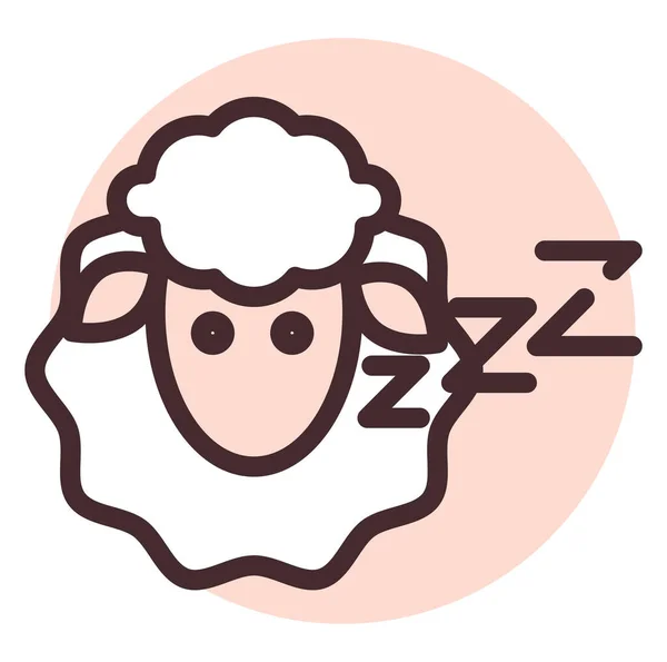 Comptage Des Moutons Illustration Vecteur Sur Fond Blanc — Image vectorielle