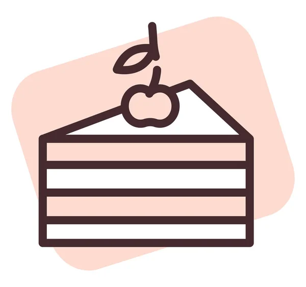 Gâteau Restaurant Tranche Illustration Vecteur Sur Fond Blanc — Image vectorielle