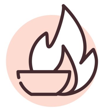 Beyaz arkaplanda yanan kil, illüstrasyon, vektör.