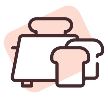 Restoran tost makinesi, illüstrasyon, beyaz arkaplan üzerinde vektör.
