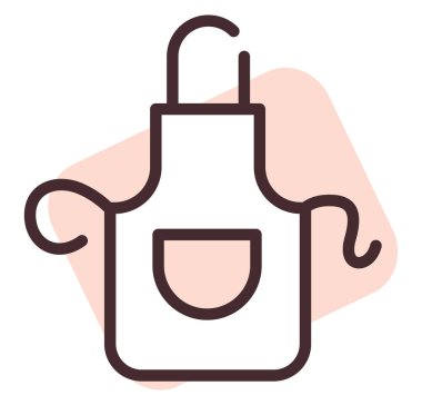 Restoran önlüğü, illüstrasyon, beyaz arka planda vektör.